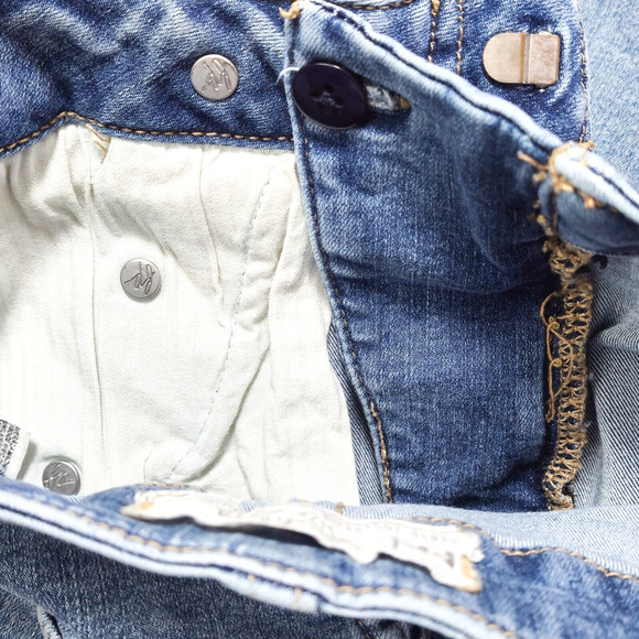 Free People Women’s Jeans 24 Coastal Retro Denim High Rise Sailor Button Front - Picture 9 of 13